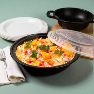 TK-48 ROUND BLACK 48 OZ W LID 150 CT