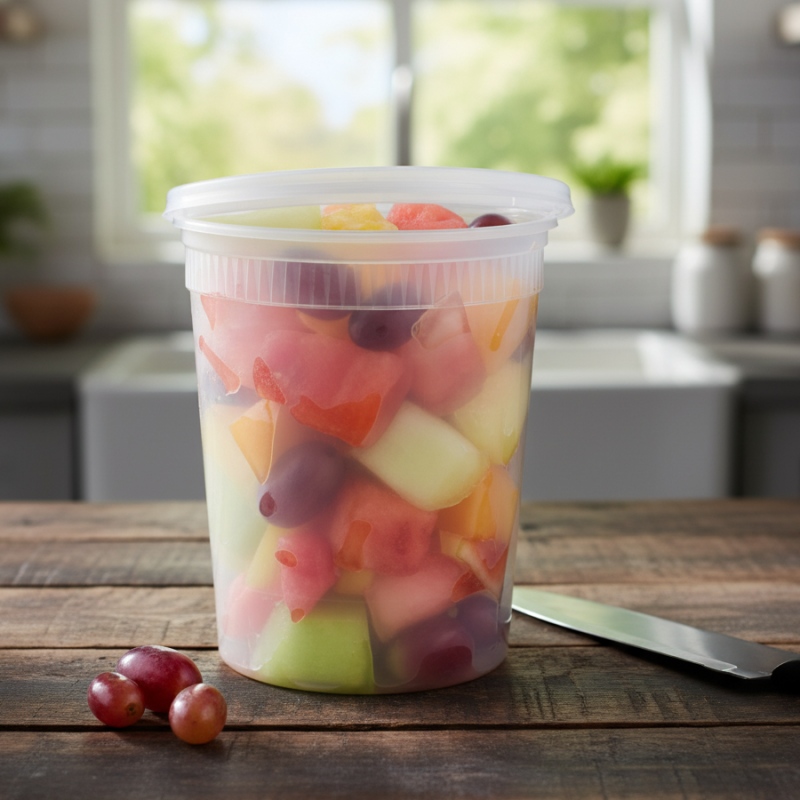 DELI CONTAINERS CLEAR 32 OZ WITH LIDS (240/CS )