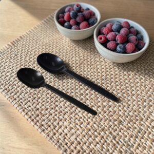 CUTLERY- SPOON BLACK HEAVY WEIGHT 1000/CS