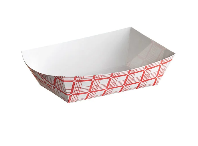 VICTORIA BAY - 0.5 LB RED PLAID PAPER FOOD TRAY 1000/CS