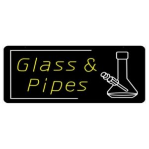 Glass & Pipes - LED Sign - 1CT - 35x17.5 inch