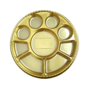 9 COMPARTMENT GOLD PLATE - 50 PACK