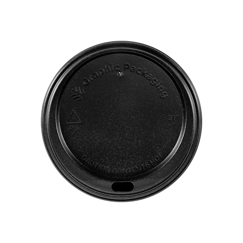 Travel Lid PS for Paper Hot Cup 8oz Black, 80mm (1000 case)