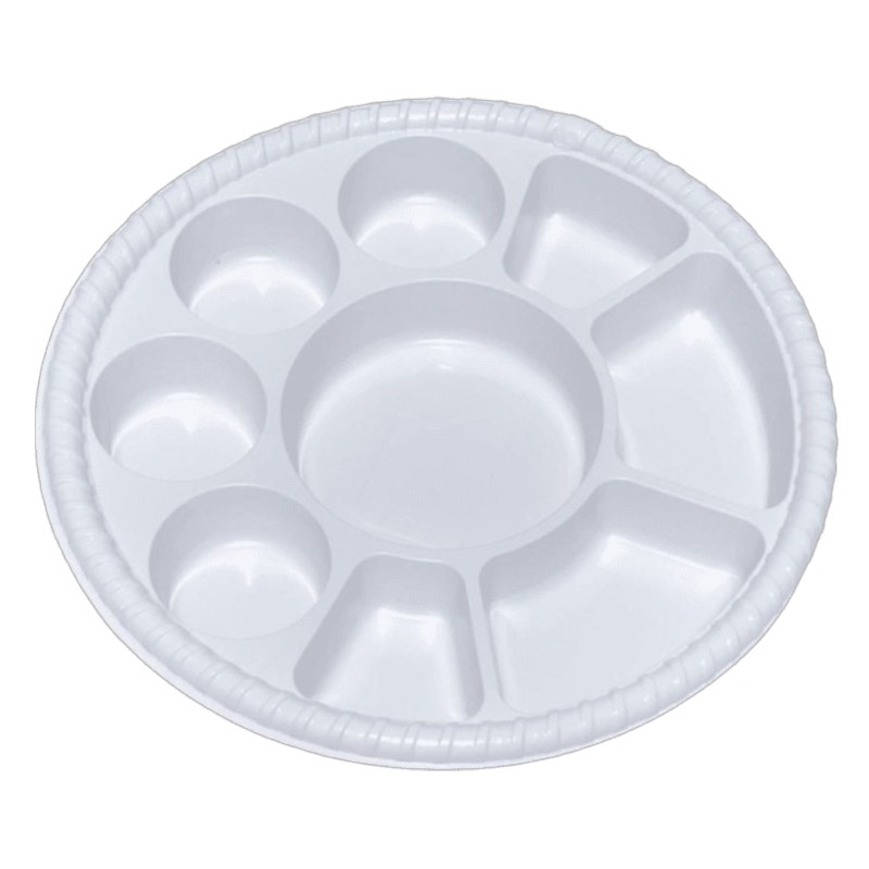 9 COMPARTMENT PLASTIC PLATE – 250/CS