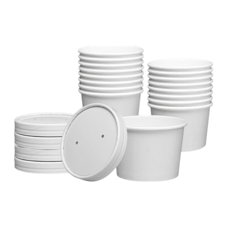 Empress Paper Food / Soup Container Bulk 8 oz White 500/ cs