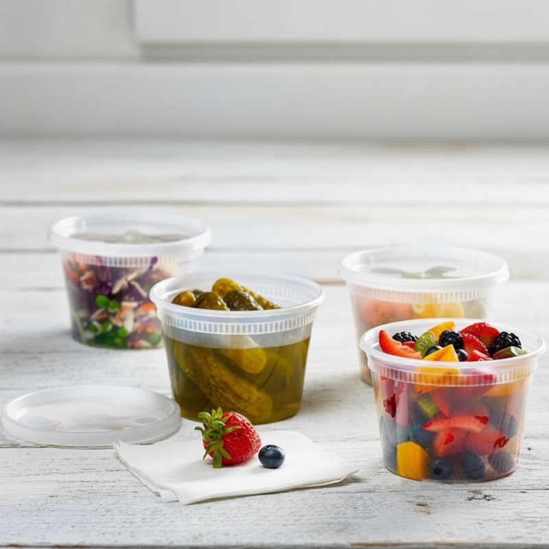 DELI CONTAINERS CLEAR 16 OZ WITH LIDS ( 240/CS )