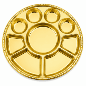 9 COMPARTMENT GOLD PLATE - 50 PACK