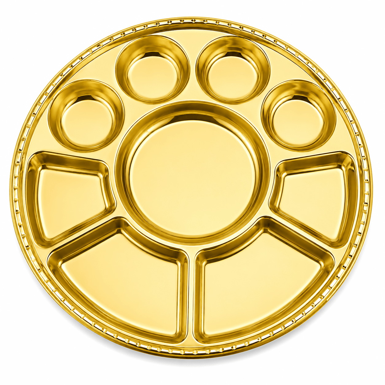 9 COMPARTMENT GOLD PLATE – 50 PACK