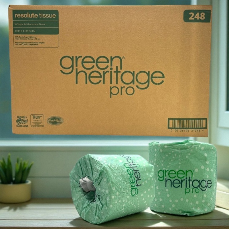 GREEN HERITAGE PRO BATH TISSUE 4 X 3.1 2-Ply 400 / ROLL (96/CS)