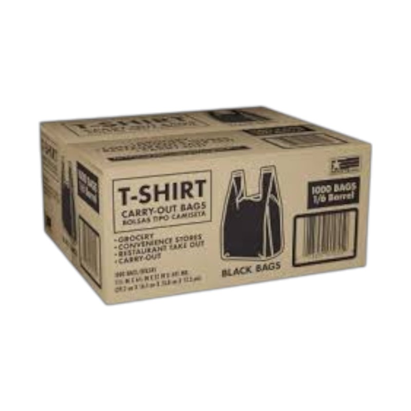 THANK YOU – BLACK T-SHIRT BAG 1/6 (16M) – 1000 PCS/CS