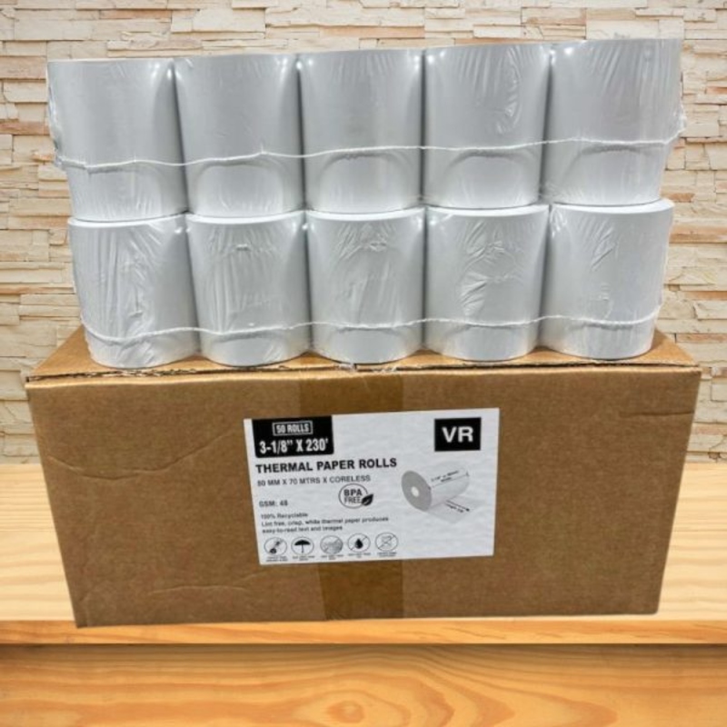 THERMAL PAPER ROLL 3-1/8″ X 230′ – 50CT BOX