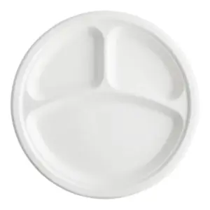 BIO-ROUND 3 COMPARTMENT 9 ROUND 3 COMP PLATE BIODEGRADABLE 500/CS