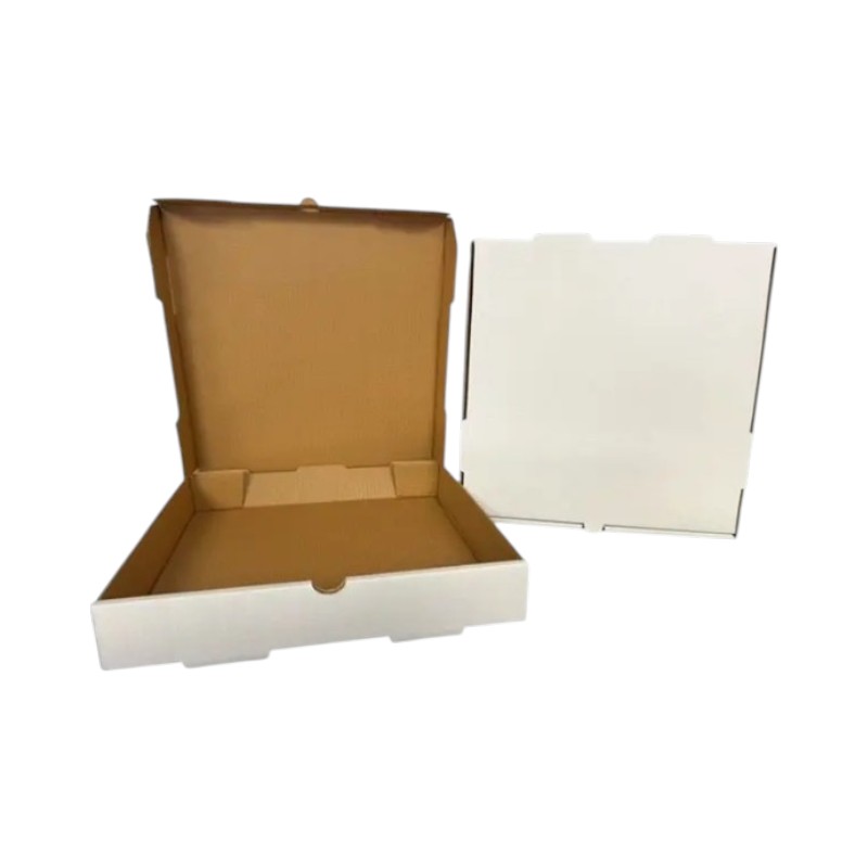 NEMCO PIZZA BOX 10X10X2 WHITE PLAIN KRAFT B FLUTE 50/CS