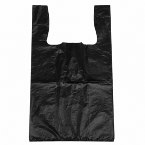 PLASTIC - BLACK T-SHIRT BAG HD 1/6 HEAVY DUTY (26M) - 500 PCS/CS