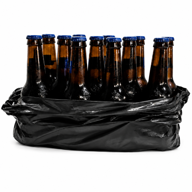 PLASTIC – BLACK T-SHIRT BAG HD 1/6 HEAVY DUTY (26M) – 500 PCS/CS
