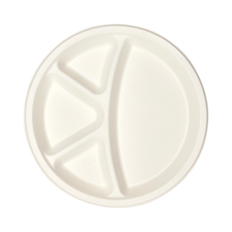 MARK Biodegrdable 4 Compartment 12″ Round Plate 500/Cs
