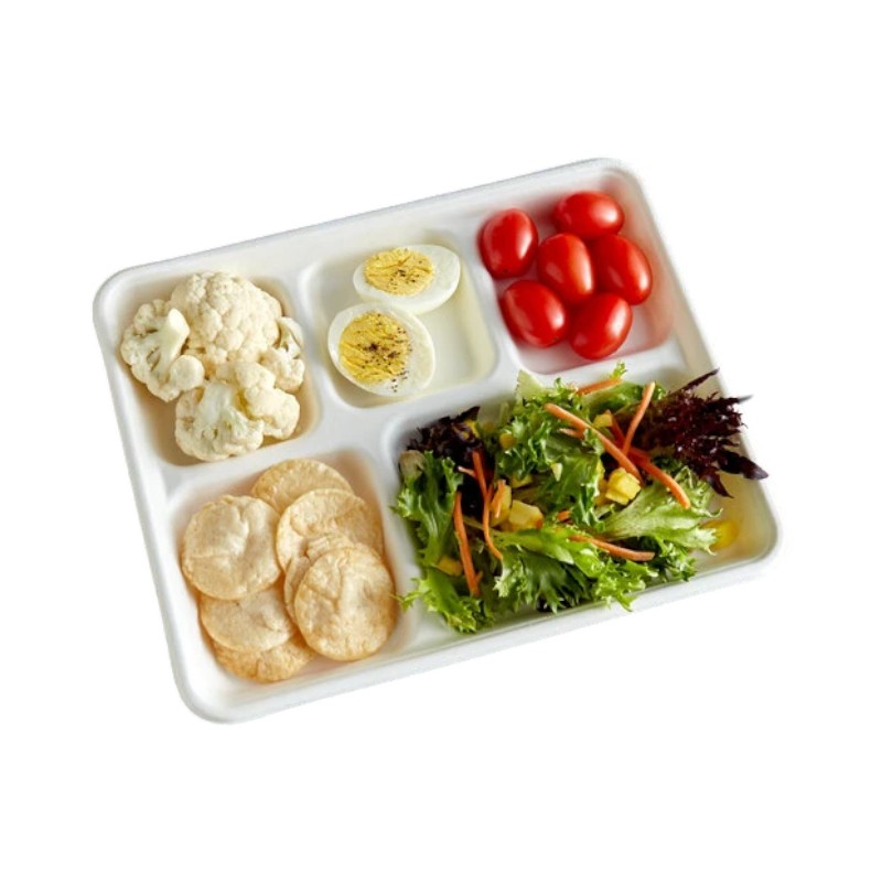 MARK Biodegrdable 5 Compartment Meal Trays / Plate 400/Cs