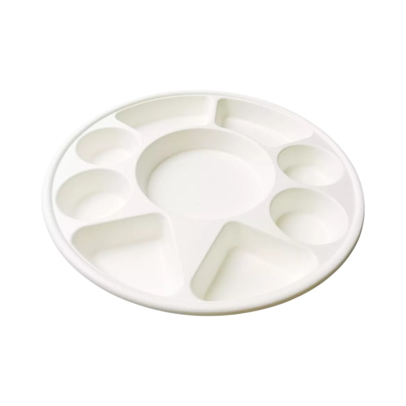MARK Biodegradable 9 Compartment Round Plates 200/Cs