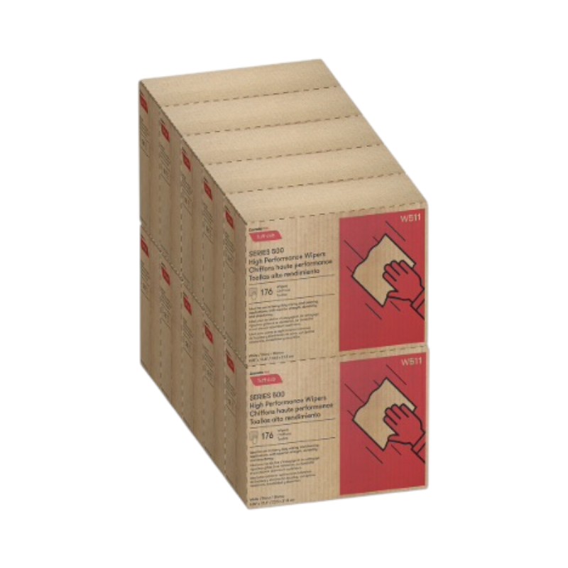 Cascades PRO Tuff-Job Multifold Wipers, 1-Ply, White, 176 sheets, 10 boxes/pack