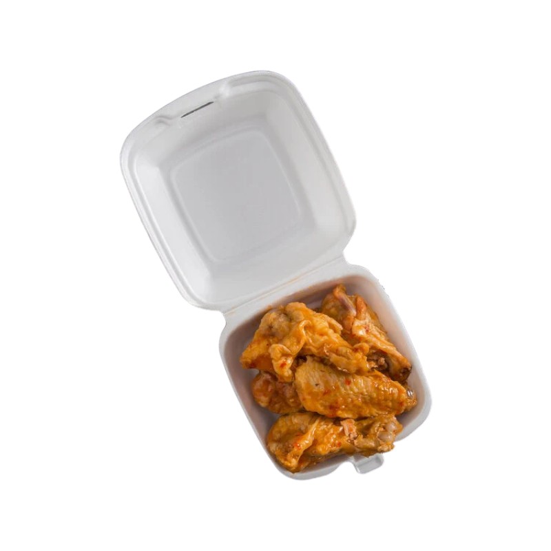 Dart 50HT1 5x5x3 White Foam Hinged Lid Container – 500/Cs