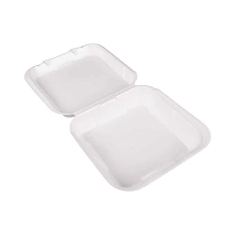 GENPAK SN200 FOAM 9X9X3 HINGED LID CONTAINER LARGE DEEP – 200/CS