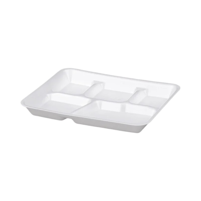 GENPAK 10500 FOAM 5 COMPARTMENT SERVING TRAY (500CT)