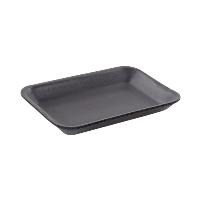 2PL BLACK HEAVY FOAM TRAY / MEAT TRAY BLACK 400/CS