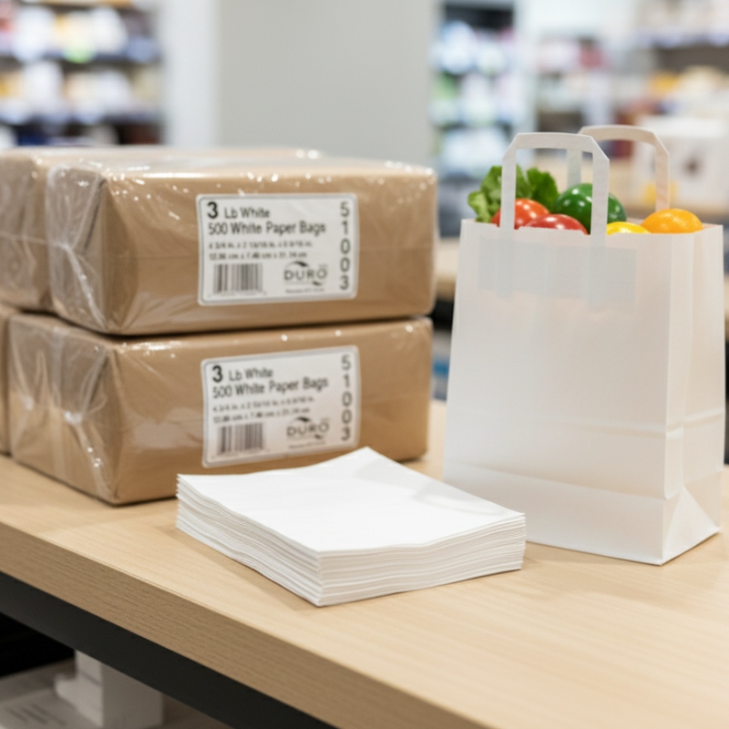 Kraft Bag White #3 – 500 Counts