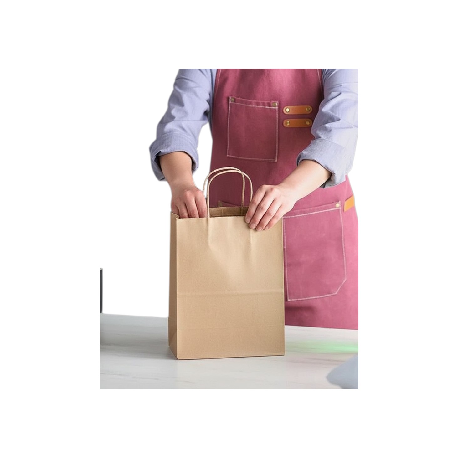 TEMPO Kraft Bag With Handle 8X5X10 – 250/CS
