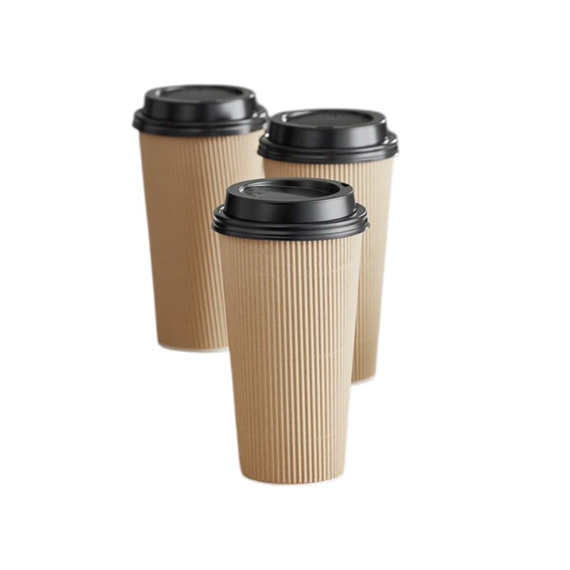 Paper Hot cup 20oz Ripple Kraft 500/Cs