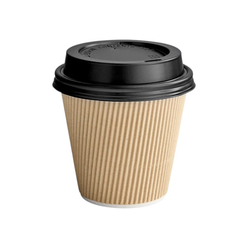 Paper Hot cup 8oz Ripple Kraft 500/Cs