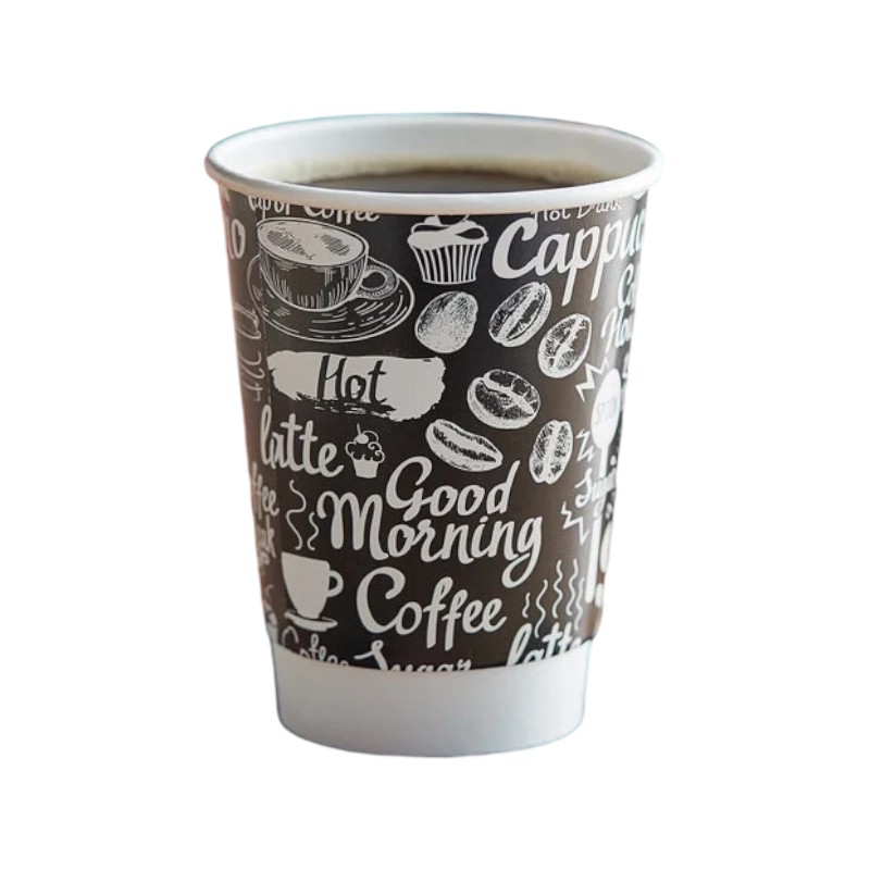 Paper Hot Cup Printed 12oz – 500/Cs