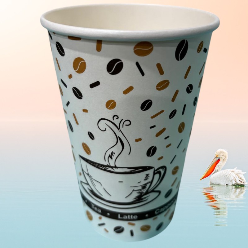 Paper Hot Cup Printed 16oz – 500/Cs