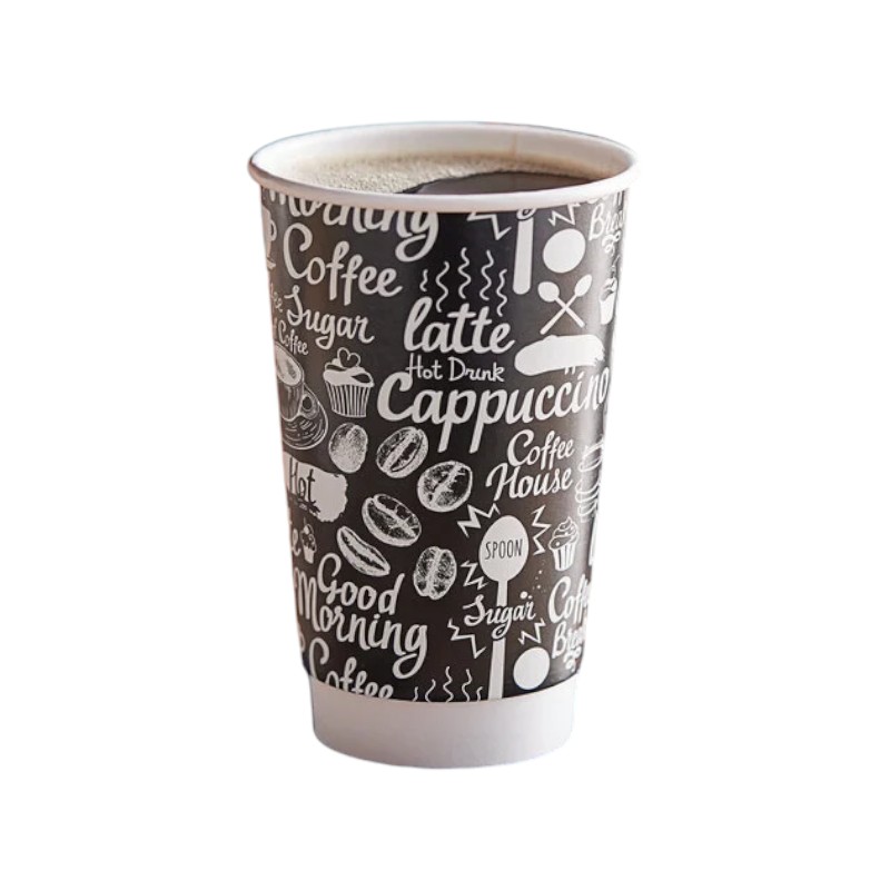Paper Hot Cup Printed 16oz – 500/Cs