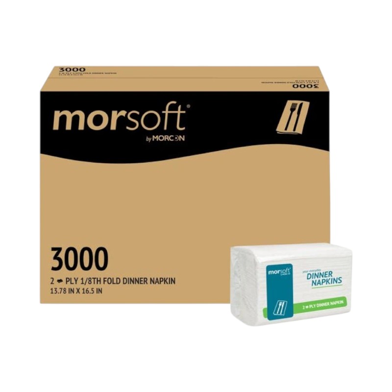 Morsoft 2 PLY DINNER NAPKIN 15×17 3000/Cs