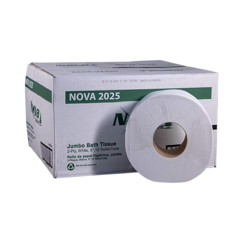 Nova 2-ply Jumbo Tissue Ultrasoft White 9 inch. 12 / cs