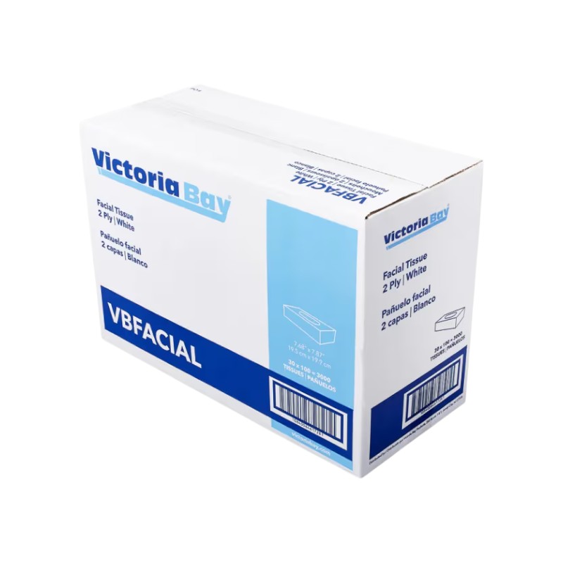 Victoria Bay FACIAL WHT TISSUE FLAT – 3000/Cs