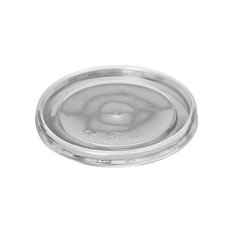 HQ Lid Flat PP Clear Round For 6-16 OZ Soup Tubs / Tall containers Vented 1000/Case