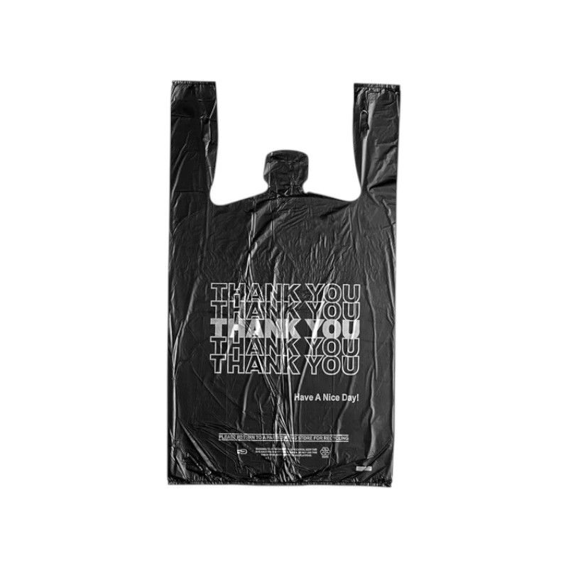 PLASTIC – MARK 1/10 THANK YOU BAGS BLACK 13 MICRONS 1000/CS