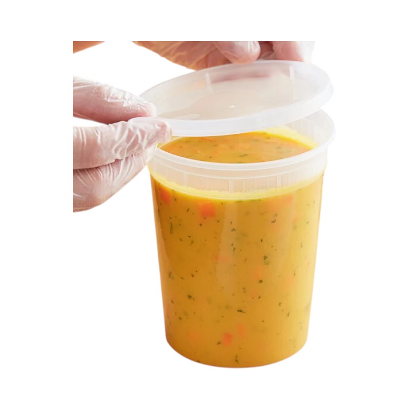 Plastic 32oz Deli Container COMBO With Lid – 240/Cs