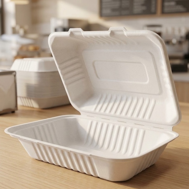 BIOCEAN MFPP WHITE CLAMSHELL TO-GO BOX 9X6 (150/CS)