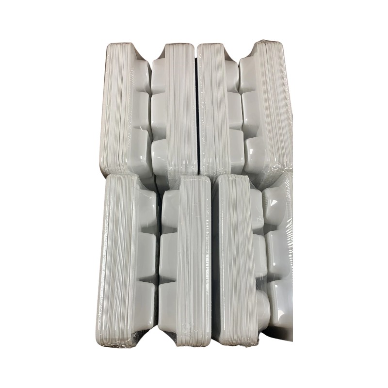 Mark Plastic Plates White 11 Compartments 11CP Rectangle 200/Cs