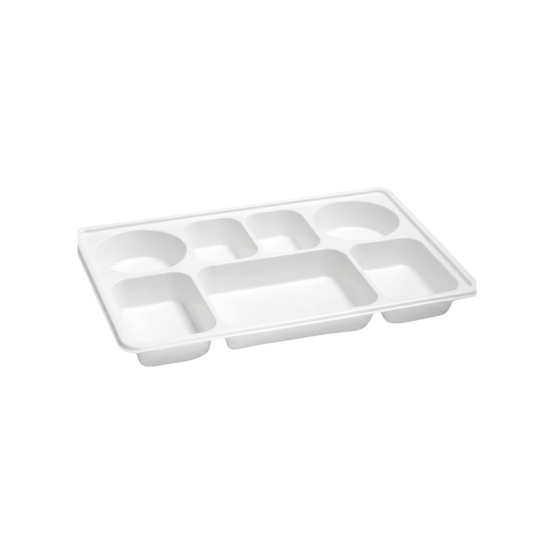 Mark Plastic White Plates 7 Compartments 7CP – 300/Cs