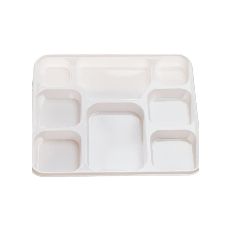 Mark Plastic White Plates 8 Compartments 8CP – 300/Cs