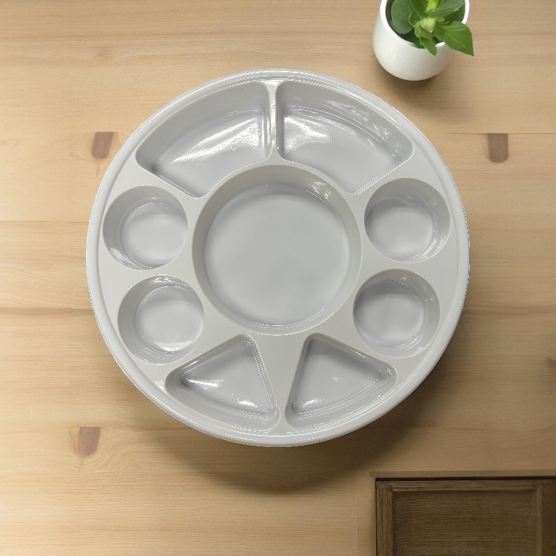 Mark Plastic White Plates 9 Compartments 9CP – 200/Cs