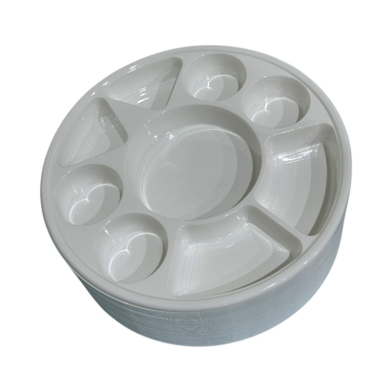 Mark Plastic White Plates 9 Compartments 9CP – 200/Cs