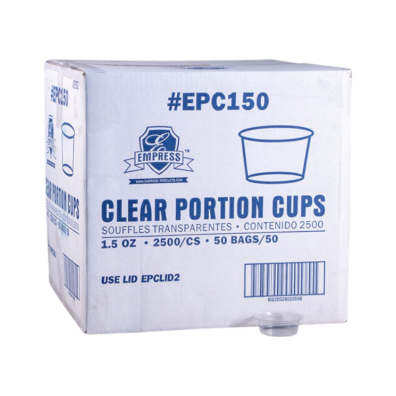EPC150 EMPRESS 1.5oz Plastic Clear Portion Cups 2500/Cs