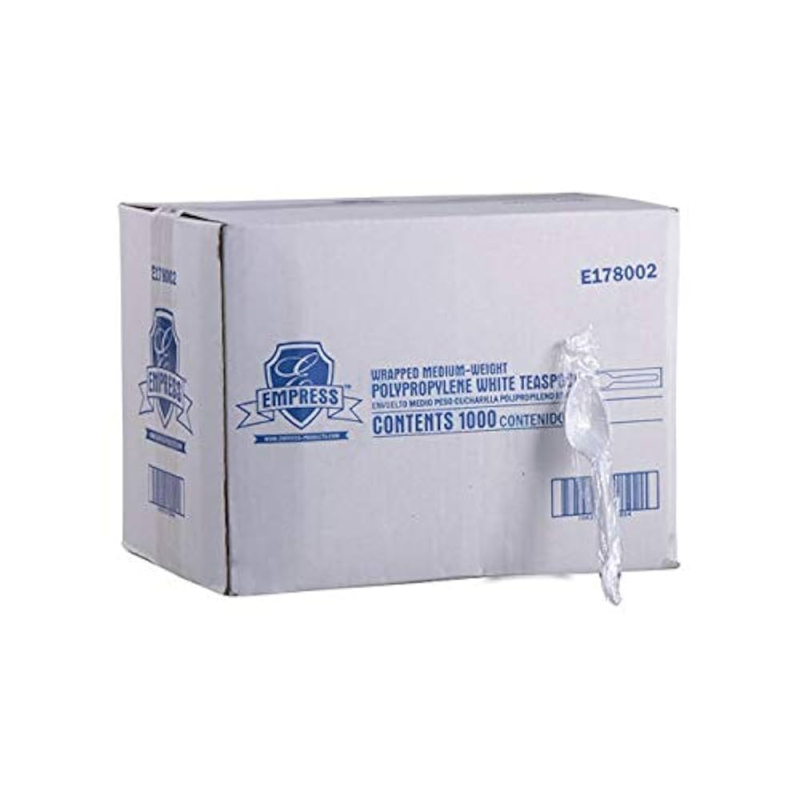 EMPRESS WRAPPED TEA SPOON WHITE HEAVY (1000CT)