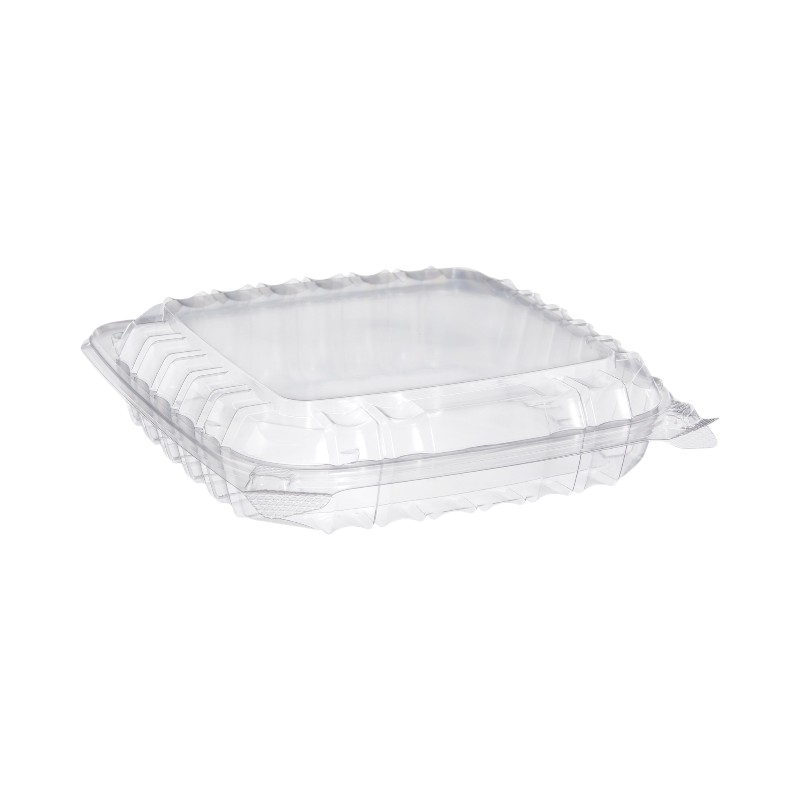 Dart C89PST1 ClearSeal Shallow Clear Plastic Container With Hinged Lid – 250/Case