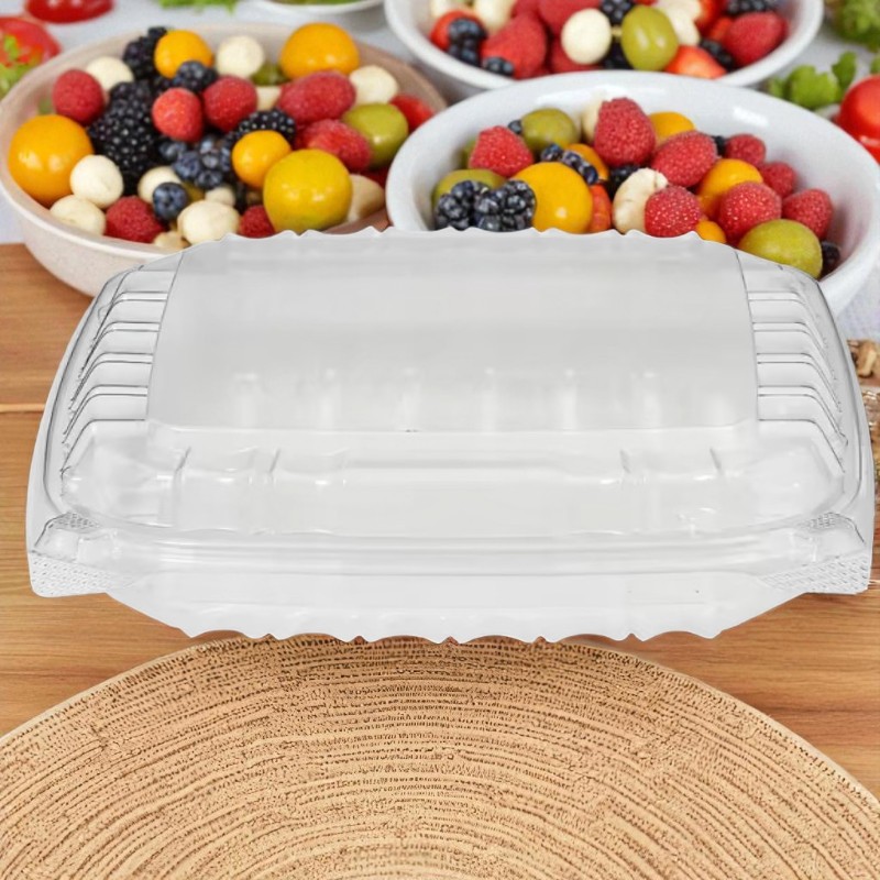 Dart C89PST1 ClearSeal Shallow Clear Plastic Container With Hinged Lid – 250/Case
